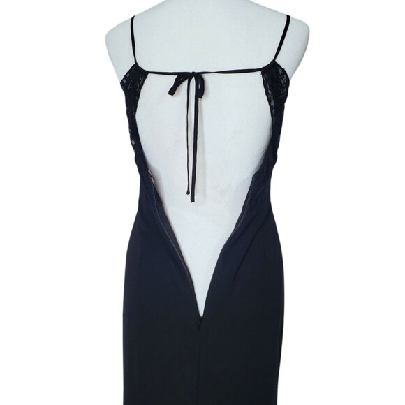 Chic Black Backless Lace Dress - Picture 9 of 12